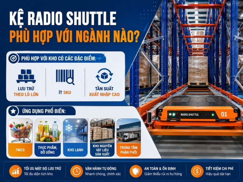 Kệ Radio Shuttle phù hợp với ngành nào?
