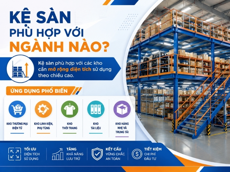 Kệ sàn phù hợp với ngành nào?
