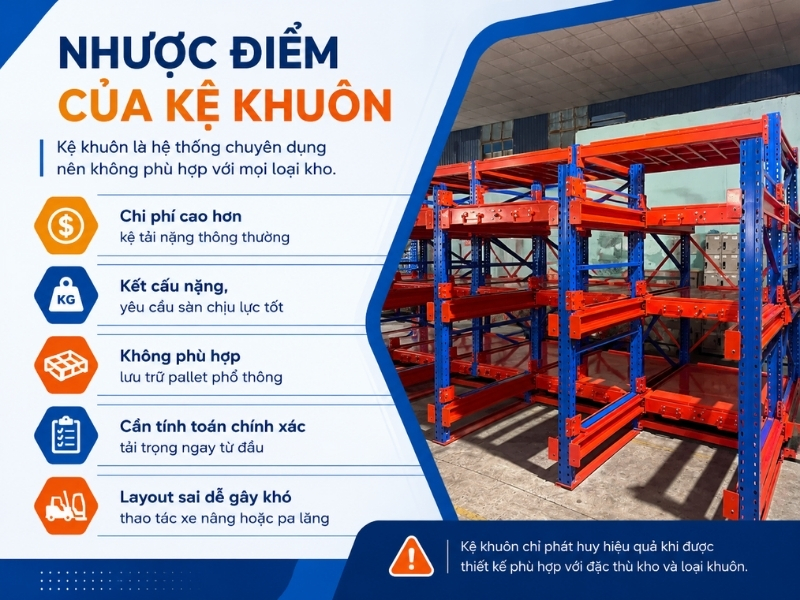 Nhược điểm của kệ khuôn