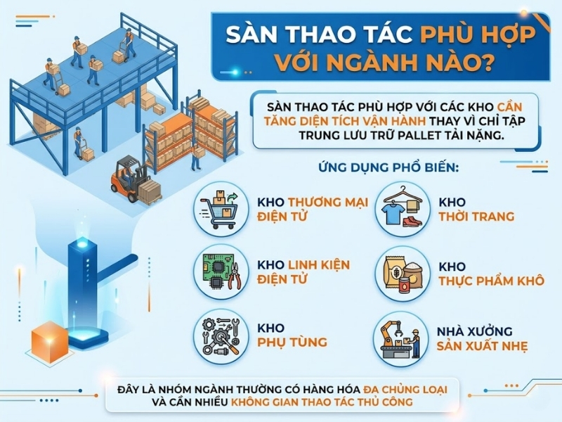 Sàn thao tác phù hợp với ngành nào?