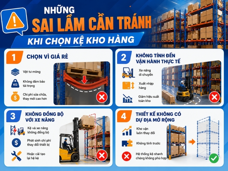 Những sai lầm cần tránh khi chọn kệ kho hàng