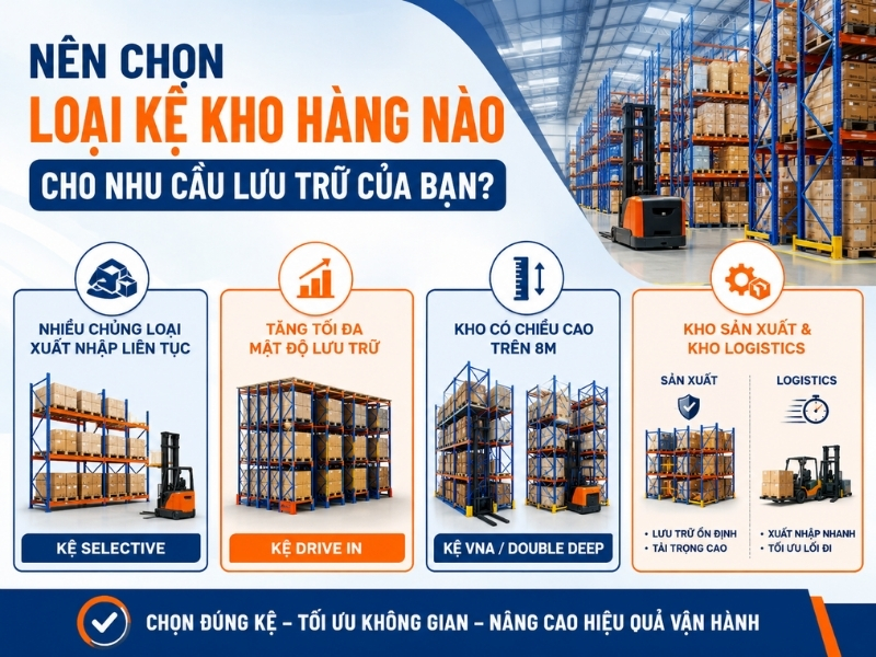 Nên chọn loại kệ kho hàng tại Vĩnh Long nào?