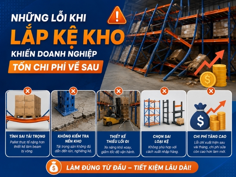 Những lỗi khi lắp kệ kho hàng tại Tây Ninh dẫn đến tốn chi phí về sau