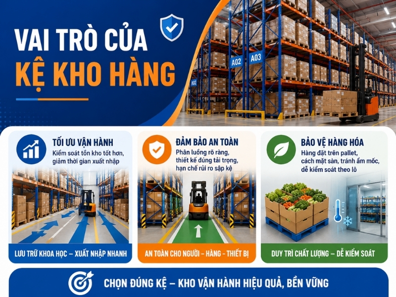 Vai trò của kệ kho hàng