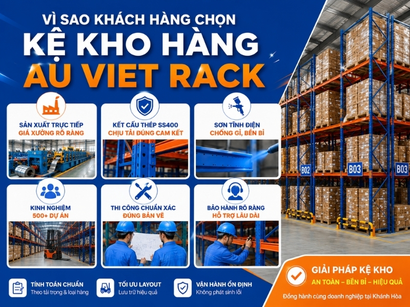 Vì sao khách hàng tại Khánh Hòa lựa chọn Kệ Kho Hàng Au Viet Rack