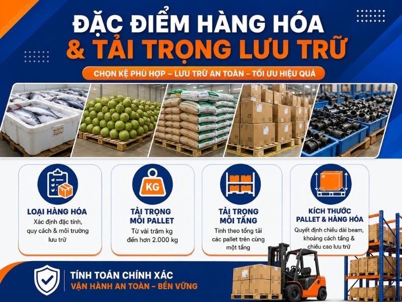 Đặc điểm hàng hóa và tải trọng lưu trữ