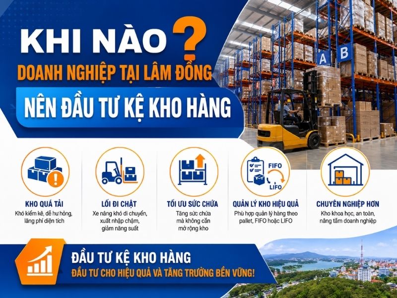 Khi nào doanh nghiệp tại Lâm Đồng nên đầu tư kệ kho hàng?