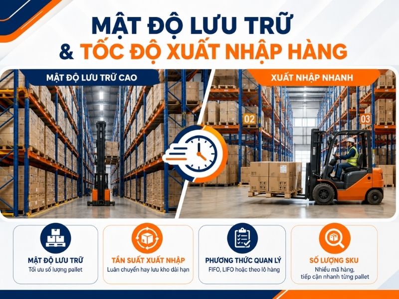 Mật độ lưu trữ và tốc độ xuất nhập hàng
