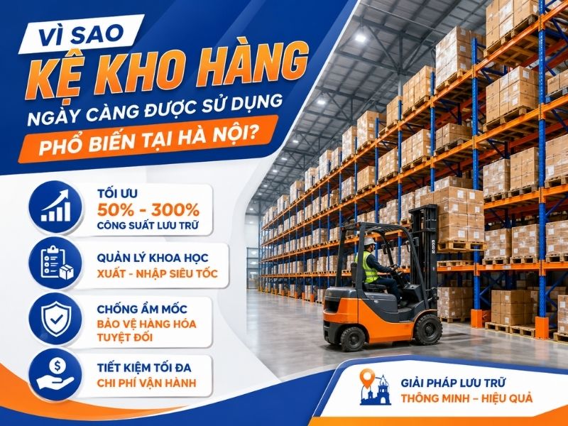 Vì sao kệ kho hàng ngày càng được sử dụng phổ biến tại Hà Nội?