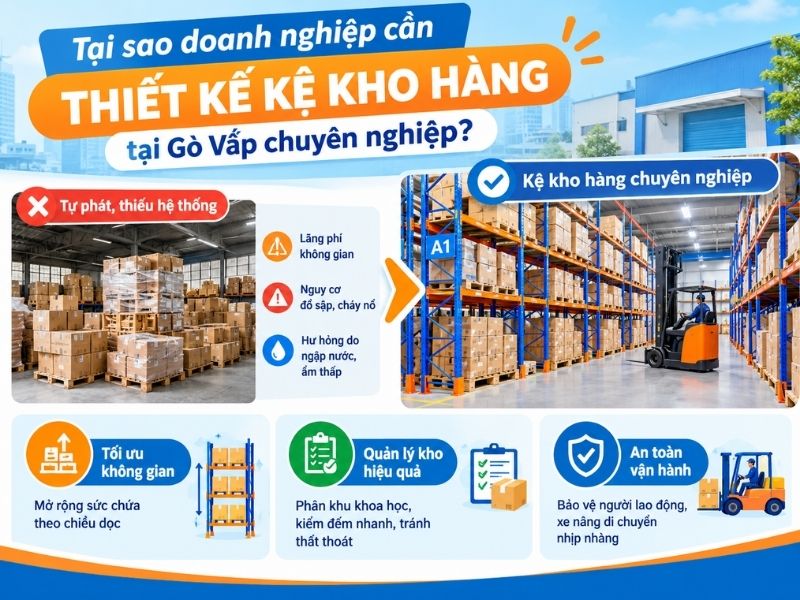 Tại sao doanh nghiệp cần thiết kế kệ kho hàng