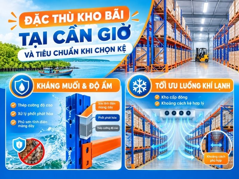 Đặc thù kho bãi tại Cần Giờ và tiêu chuẩn khi chọn kệ