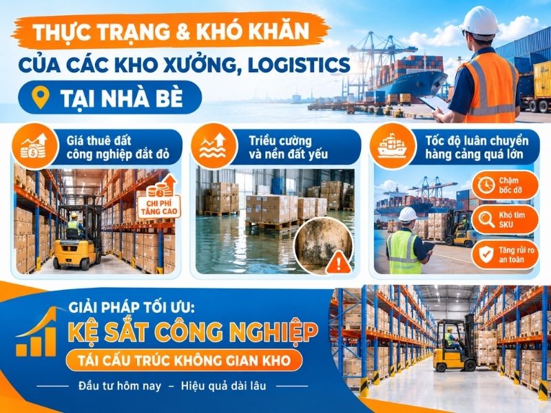 Thực trạng và khó khăn của các kho xưởng, logistics tại Nhà Bè